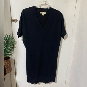 Michael Kors Cashmere Short Sleeve Sweater Midi Dress Black size medium